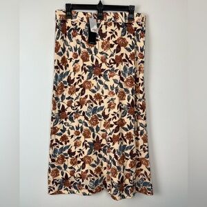 NWT Minnie Rose Knit Floral Midi A-Line Pull On Skirt Large